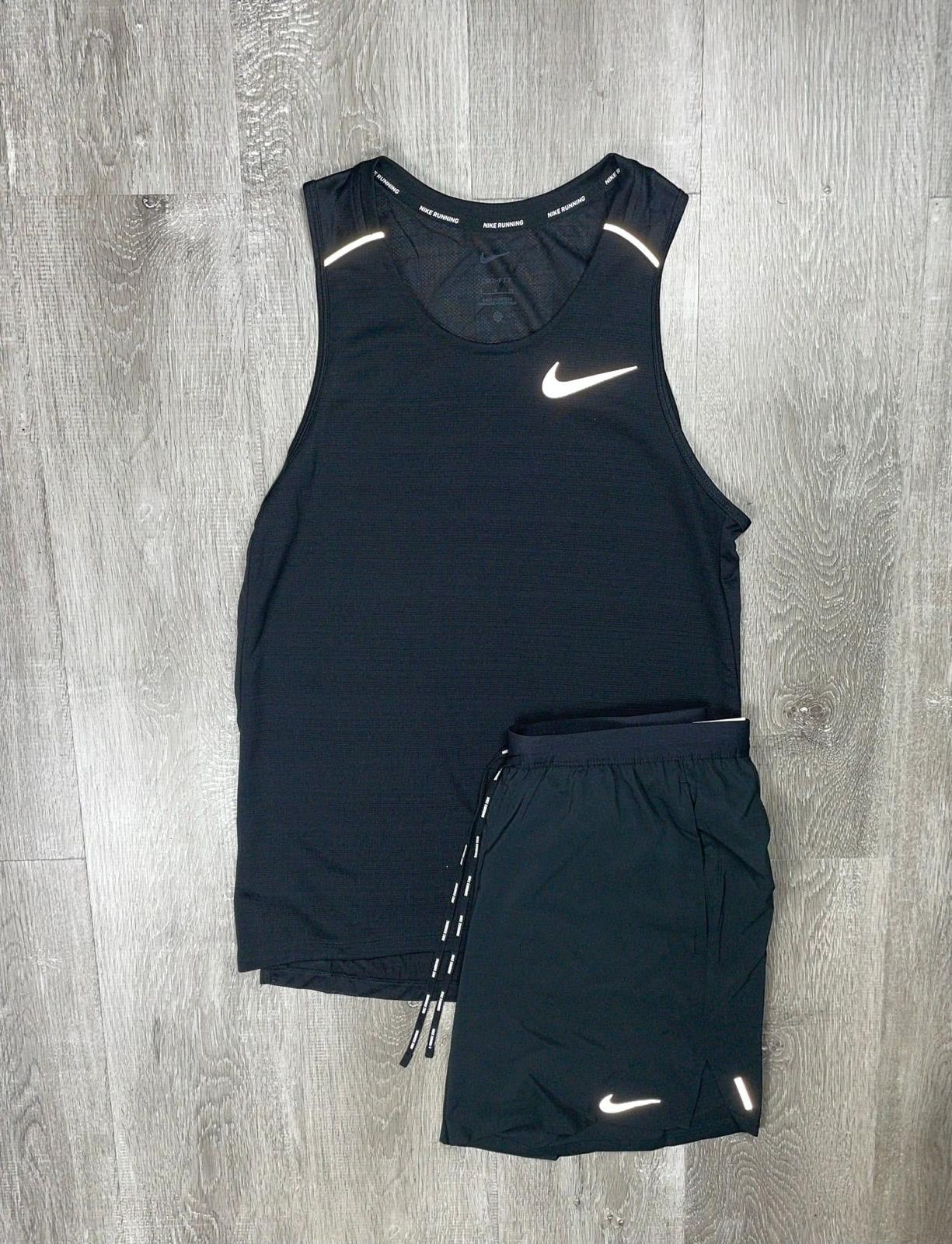 Nike Black Miler 1.0 Vest Set