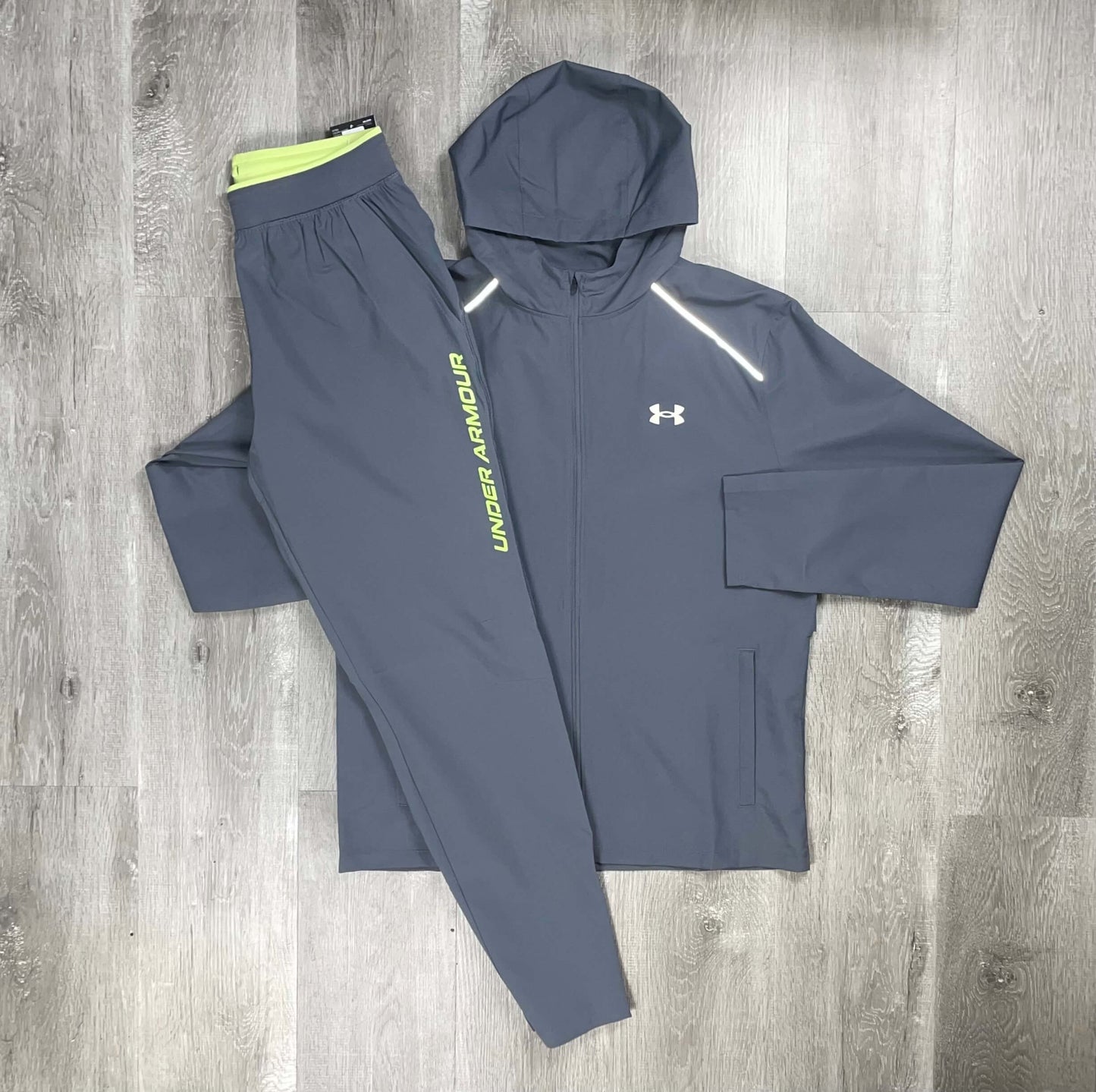 Under Armour 'Grey/Lime Green' Launch Tracksuit