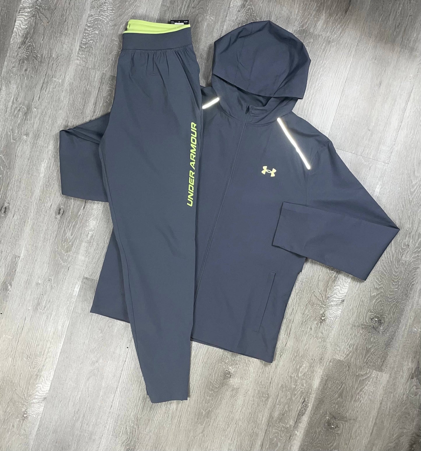 Under Armour 'Grey/Lime Green' Launch Tracksuit