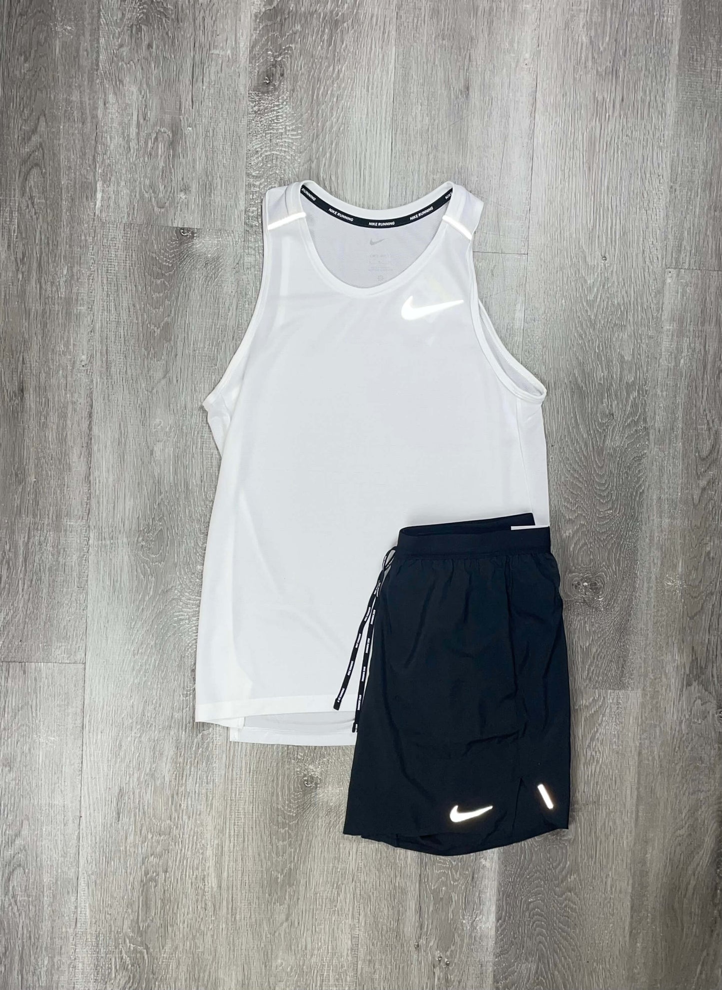 Nike White Miler 1.0 Vest Set